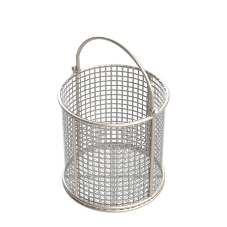 Anysizebasket Round Wire Mesh Basket: 6Dia. x 6H, 304 SS, 3/16 Rod Frame, Mesh: 2 x .063 TMT-060RND060-C02S